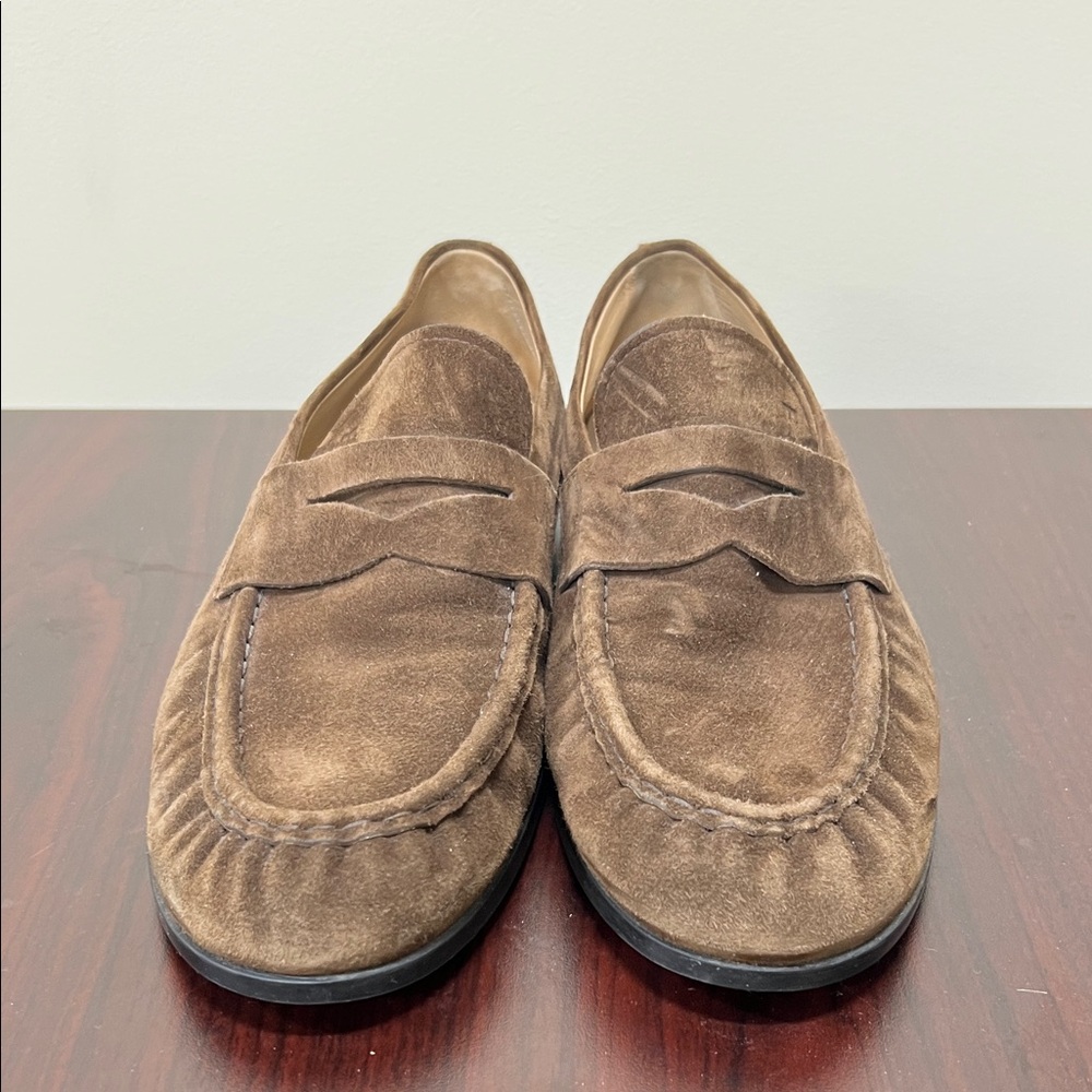 Tod's Dark Brown Suede Slip-On Loafers